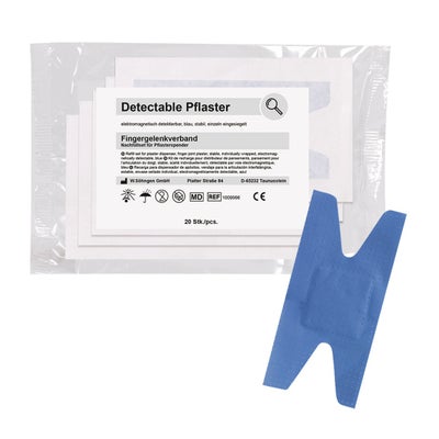 Nachfüllset zu Pflasterspender, detectable, Fingergelenkpflaster, blau