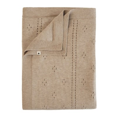 Decke Knitted Blanket, Pointelle, Vanilla