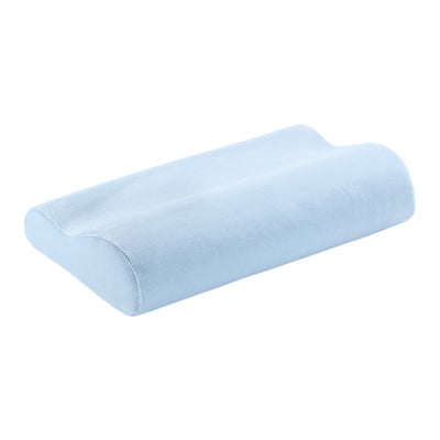 oreiller 50x11cm inclue housse en velours bleu clair