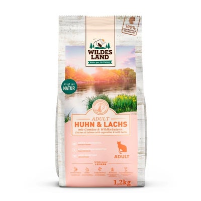Adult Huhn & Lachs mit Gemüse & Wildkräutern