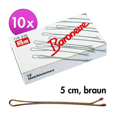 Baronesse Haarklemmen Braun, 5 cm, glatt