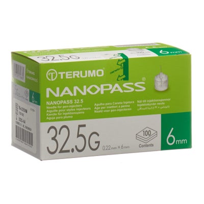Aiguille Pen NANOPASS 32.5G 0.22x6mm canule pour injection