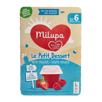 le Petit Dessert framboise fraise 6 x 55 g
