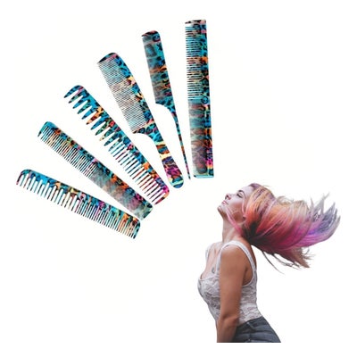 Set de Peignes 6 Pièces Colorés Antistatiques