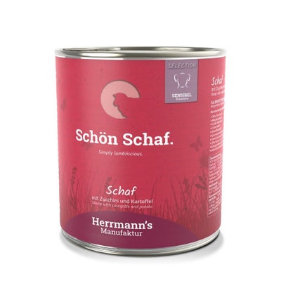 Schaf mit Zucchini und Kartoffeln, Nassfutter für Hunde