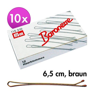 Baronesse Haarklemmen Braun, 6,5 cm, glatt