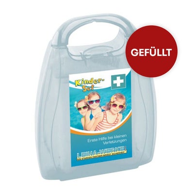 Erste Hilfe-Box Kinder, gefüllt, transparent