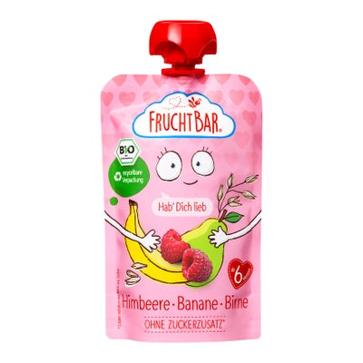 Fruchtpüree Bio Himbeere Banane Birne Hab dich lieb