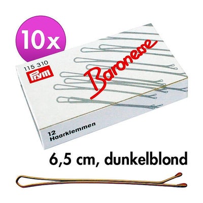Baronesse Haarklemmen Dunkelblond, 6,5 cm, glatt