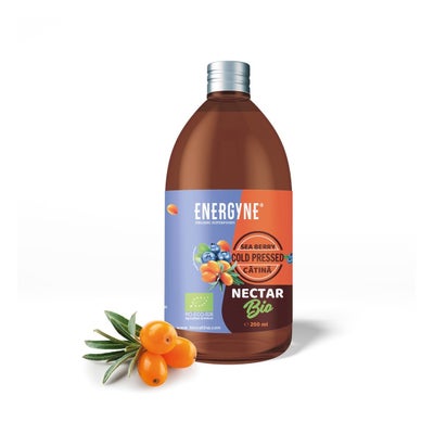 Sanddornsaft mit Heidelbeeren