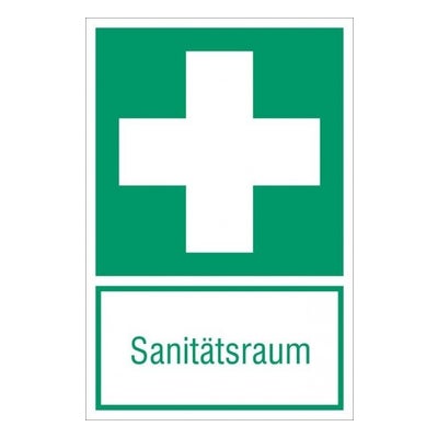 Rettungszeichen Aufkleber Sanitätsraum ASR A1.3 ISO 7010-E003