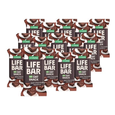 Bio Lifebar Riegel Oat Snack Dark Chocolate Hazelnut 15 x 40 g