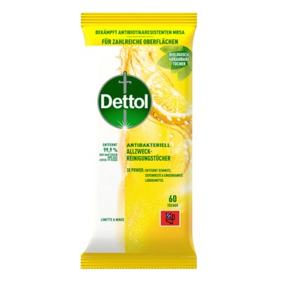 lingettes nettoyantes multi-usages cuisine citron vert & menthe