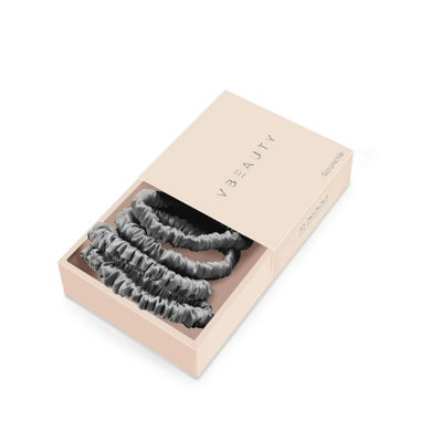 Tools - Seiden Scrunchie Skinny-set - Anthrazit Tools - Seiden Scrunchie Skinny-set - Anthrazit