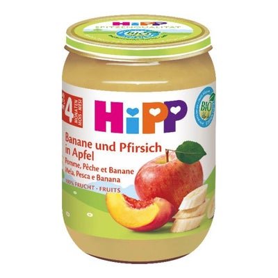 bio banane pêche et pomme