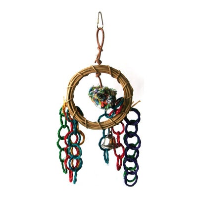 Vogelspielzeug Spielringe aus Rotangpalme, 38 cm Vogelspielzeug Spielringe aus Rotangpalme, 38 cm