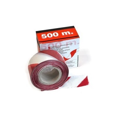 Absperrband, rot/weiss, 75 mm x 500 m