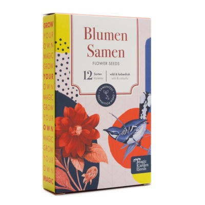 Saatgut Blumensamen, 12 samenfeste Blumensorten, wild & farbenfroh
