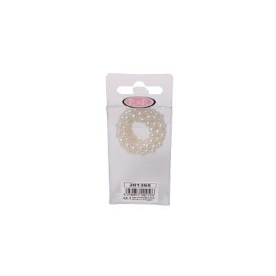 Perlen Zopfring 4cm creme 2,5cm hoch