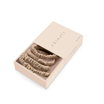 Tools - Seiden Scrunchie Skinny-set – Champagner