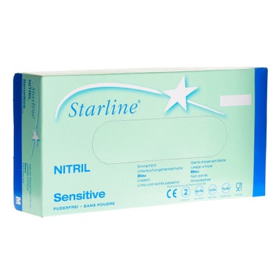 starline gants en nitril sensitive M non poudré non stérile bleu starline gants en nitril sensitive M non poudré non stérile bleu
