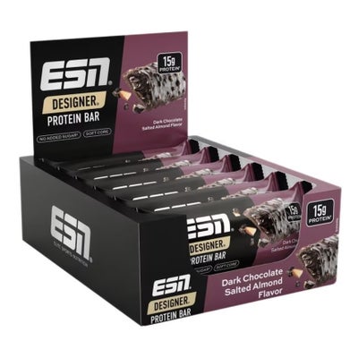 ESN Designer Protein Bar Dark Chocolate Salted Almond 12 x 45 g
