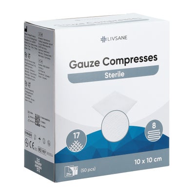 compresse de gaze 10x10cm stérile 2 x 25 pce compresse de gaze 10x10cm stérile 2 x 25 pce
