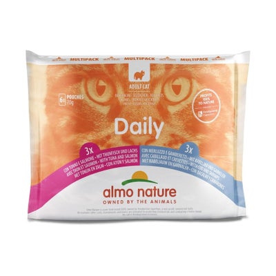 Daily Multipack mit Thunfisch, Lachs, Kabeljau und Shrimps, Nassfutter für Katzen 6 x 70 g Daily Multipack mit Thunfisch, Lachs, Kabeljau und Shrimps, Nassfutter für Katzen 6 x 70 g