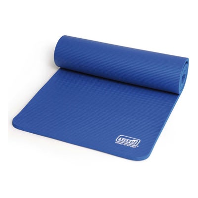 tapis de gymnastique bleu dans showcarton
