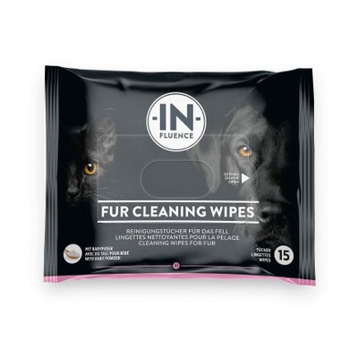 Fur Cleaning Wipes avec poudre pour bébé pour chiens et chats 1 x 15 pcs