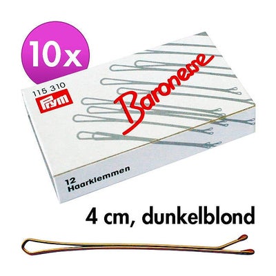 Baronesse Haarklemmen Dunkelblond, 4 cm, glatt