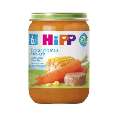 Bio Karotten mit Mais und Bio Kalb