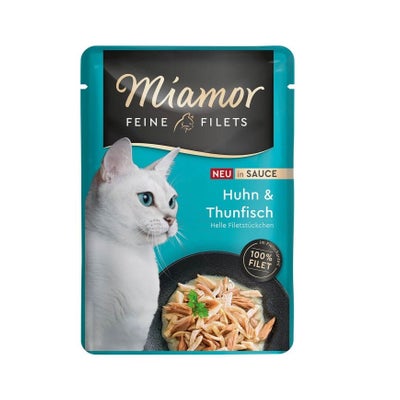 Feine Filets in Sauce Huhn und Thunfisch Nassfutter für Katzen