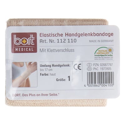 bandage poignet velcro 8cm Gr1 -17cm beige