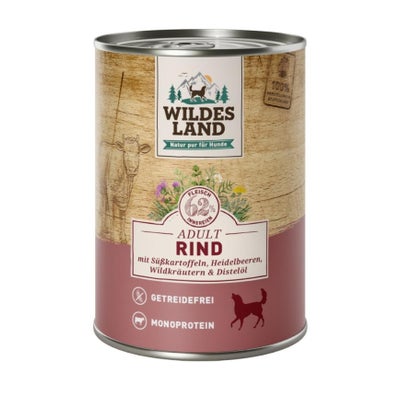 Adult boeuf avec patates douces, myrtilles, herbes sauvages & huile de carthame 6 x 400 g