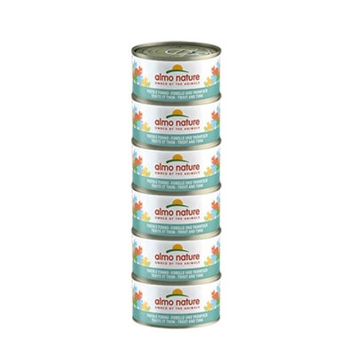 Multipack avec truite et thon, nourriture humide pour chats 6 x 70 g