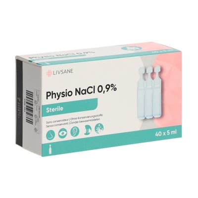 physio NaCl 0.9 % stéril 40 x 5 ml