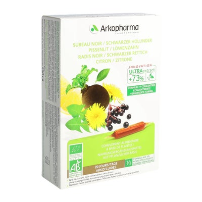Arkofluide Sureau Radis Pissenlit Citron Ampoule buvable bio