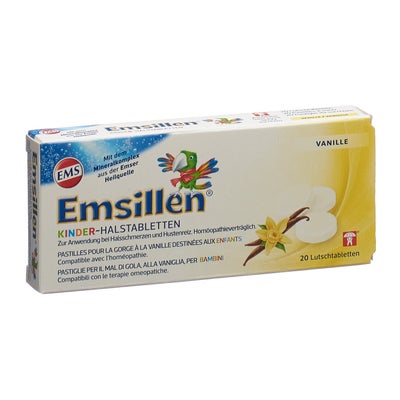 Emsillen comprimés pour la gorge destinés aux enfants vanille Emsillen comprimés pour la gorge destinés aux enfants vanille