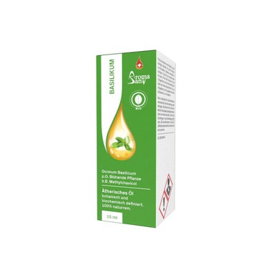 basilic dans étui huile essentielle bio