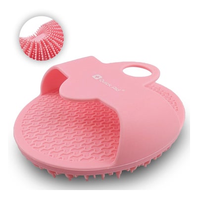 Körperbürste aus Silikon für Babys und Erwachsene pink Box
