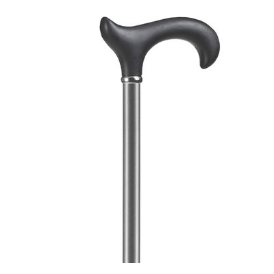 canne en métal grise métallisée 75-96cm -100kg avec poignée Derby noire