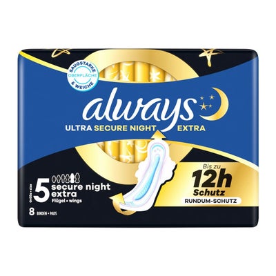 Ultra serviette hygiènique Secure Night Extra avec ailettes