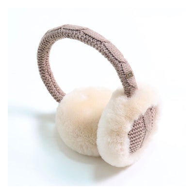 Lammfell Ohrenwärmer Knit grau