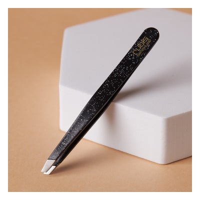 Pinzette schräg Inox Sparkle schwarz