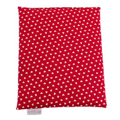 Coussin pépins raisin 26x21cm coeurs rouge