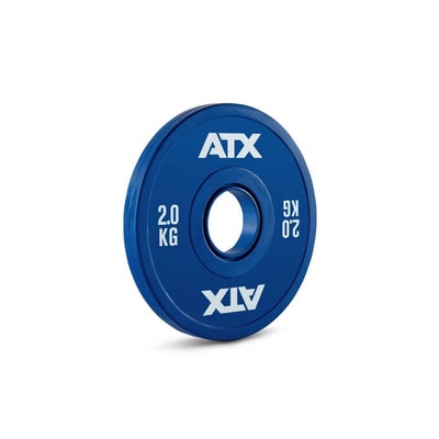 Hantelscheibe Fractional rubber Plate, gummiert 50 mm, 2 kg, blau