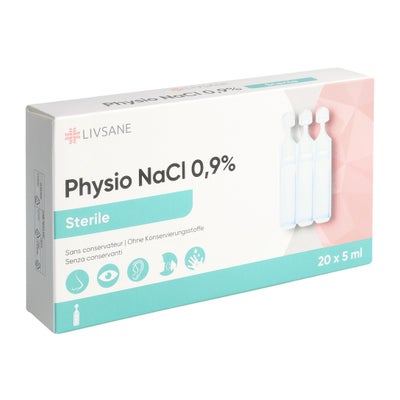 physio NaCl 0.9 % stéril 20 x 5 ml