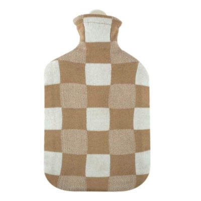 bouillotte avec housse tricot 2l carrau beige
