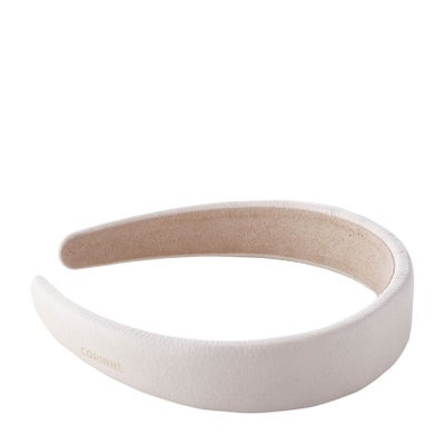 World - Leather Diadem Wide Plain Cream